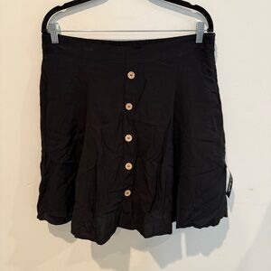 Modcloth NEW Black A-Line Skirt Button Womens Size XL Contemporary Modern Classy